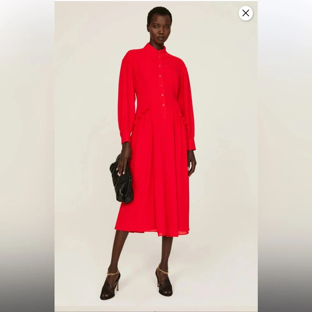 Saunders Collective Flowing Button Front Dress, R… - image 1